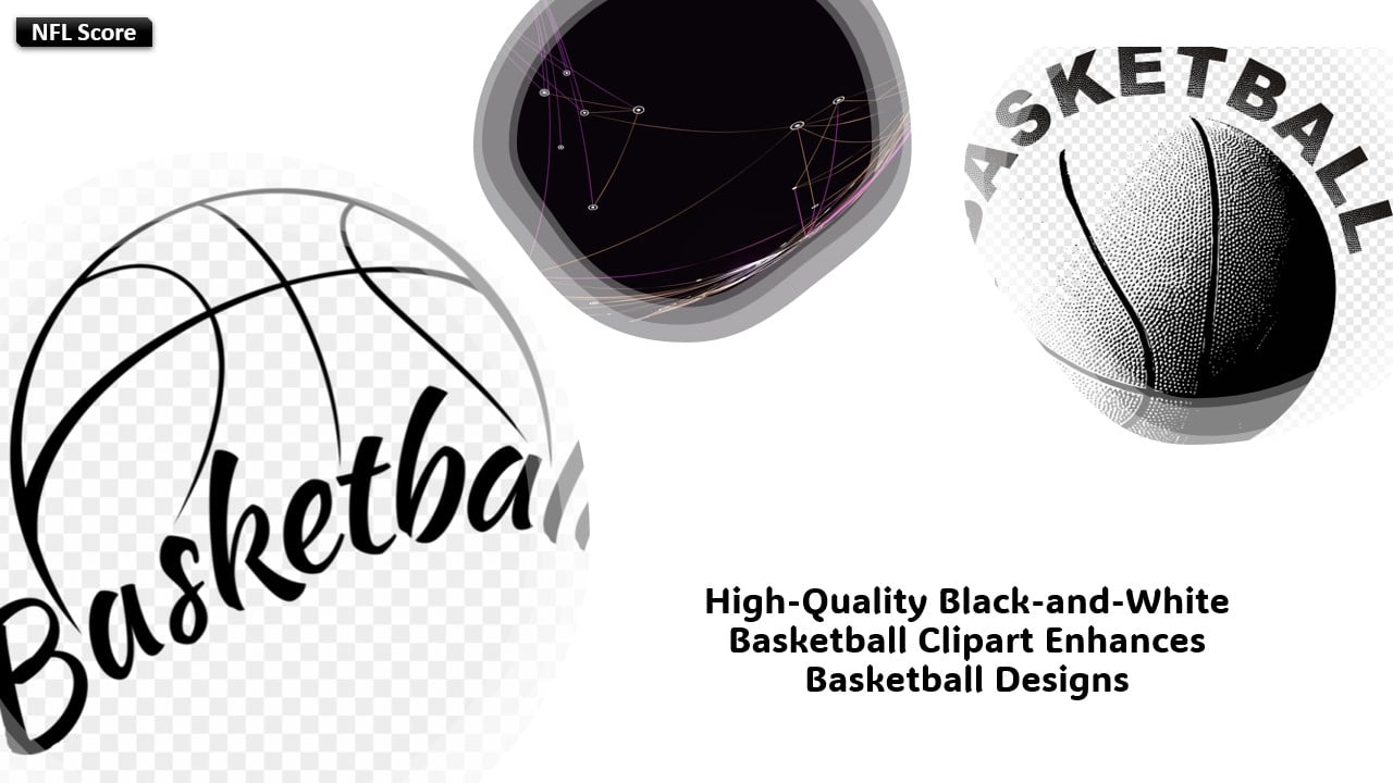 Black-and-White Basketball Clipart